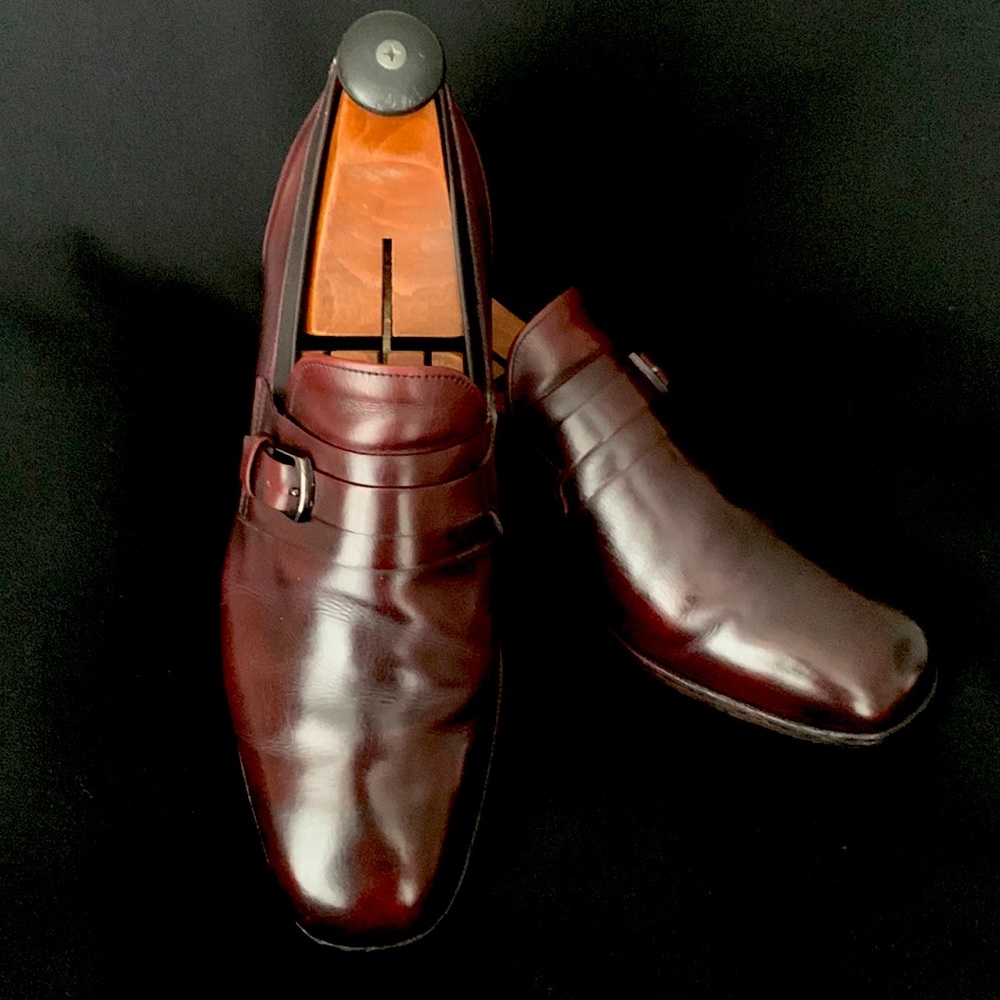 Breather Wright Monk Strap Burgundy Wine Dress Loafer.